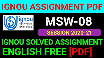 MSW 08 Solved Assignment 2021, MSW 8 Solved Assignment 2020-21 in English, MSW 8 Assignment