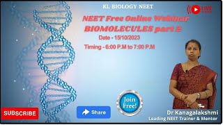 KL Biology NEET| Free Online Live NEET Class - 2024 |BIOMOLECULES Part 2 screenshot 3