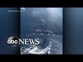 Island volcano of Stromboli erupts right in front of tour boat