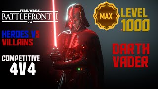 Star Wars Battlefront 2 - Battle Damage Darth Vader (MAX LEVEL 1000) in an S-Tier 4v4