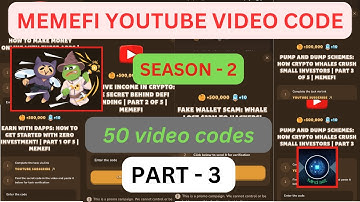 Memefi All Video Codes | Memefi Youtube Video Code | Memefi Code Today | Memefi Video Code Part - 3