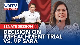 Senate To Decide On Vp Sara Dutertes Impeachment Trial August 6, 2025