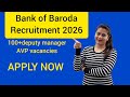 Bank of Baroda recruitmentdeputy manager&amp; AVPvacancies#govtjobs#jobupdate#latestjobs #naukriverse360