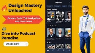 🔥 Mastering React Native UI/UX: UI Clone of Podify App! | Learn Custom Fonts, Tab navigation | 🔥Urdu