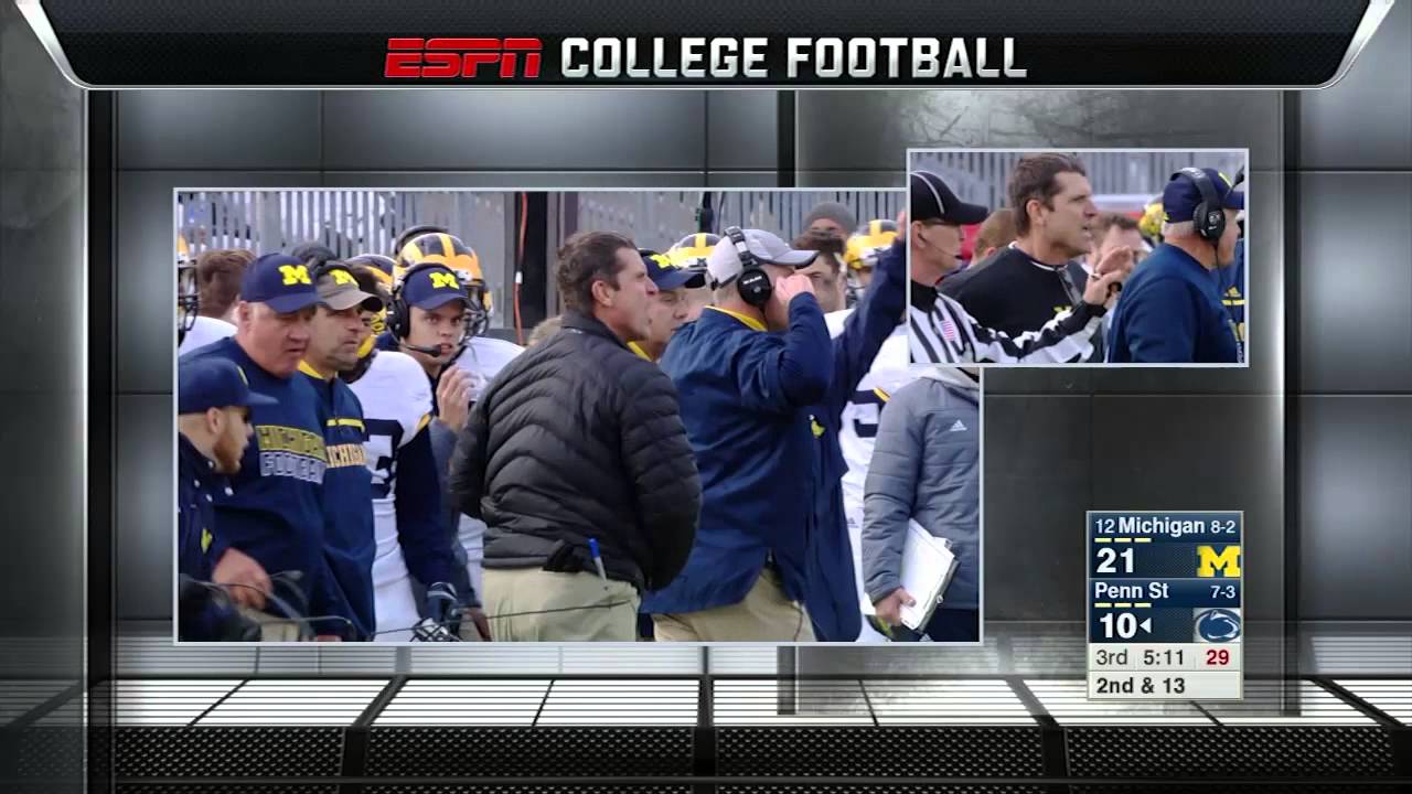 Harbaugh Rips Off His Coat After Pass Interference Call