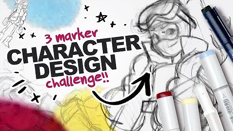 3 MARKER CHARACTER DESIGN CHALLENGE!!