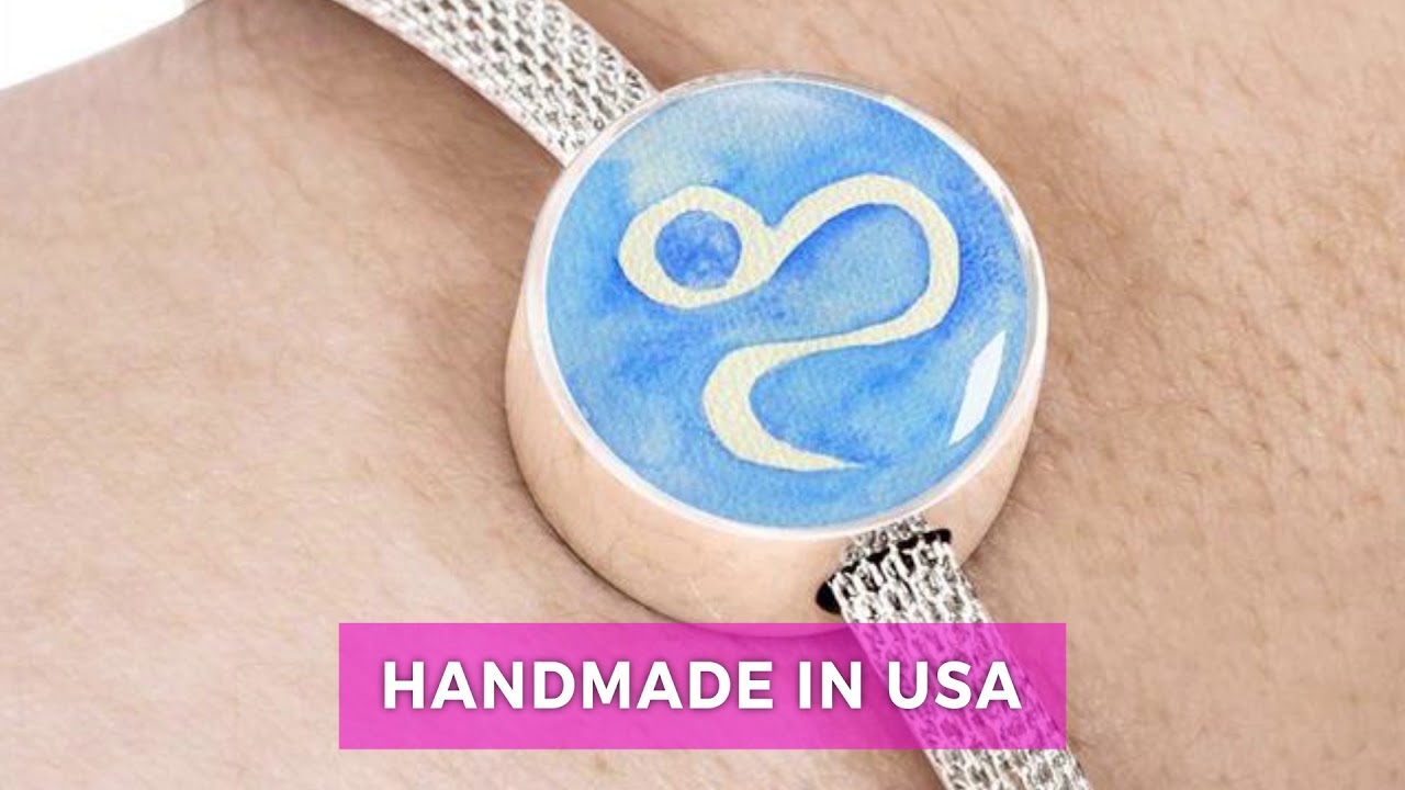 Lottie Rocks Leo HandPainted Watercolor Zodiac Star Sign Charm Jewelry