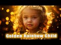 Golden rainbow child within  a portal is opening within the great central sun magic all around 