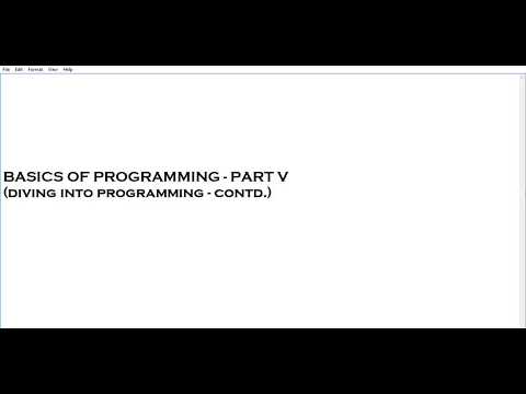 Basic Programming for