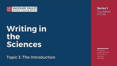 The IMRaD Format: The Introduction