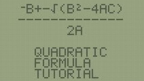 TI-BASIC Quadratic Formula Program