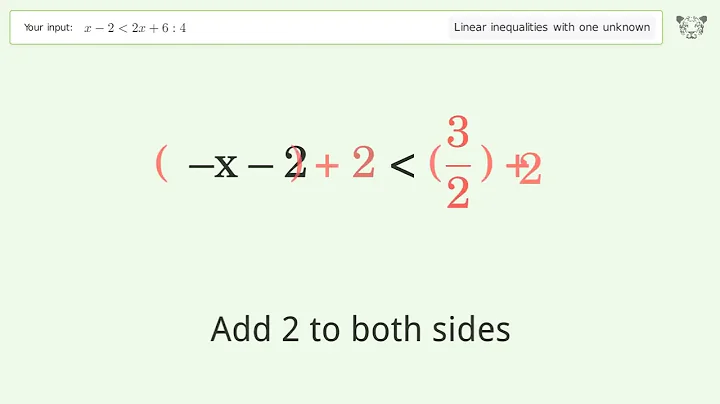 Solving Linear Inequalities: x-2 is Smaller Than 2x+6:4