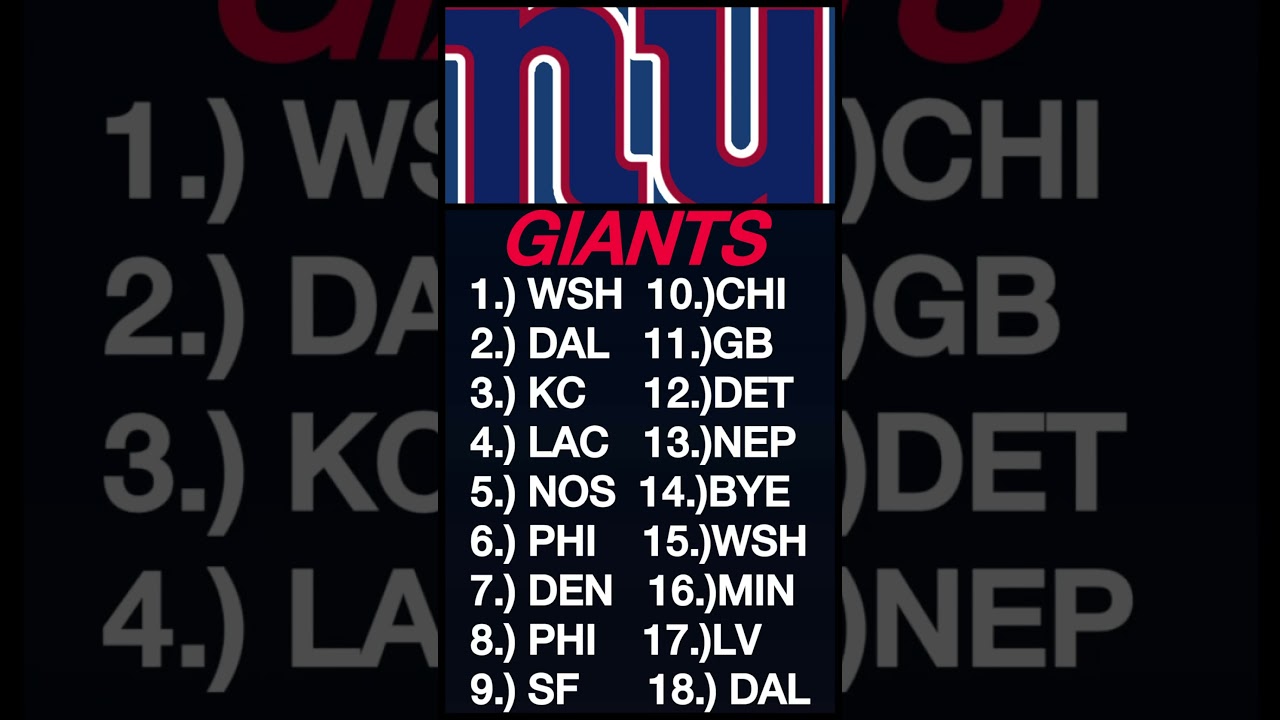 New York Giants 2025 Schedule 