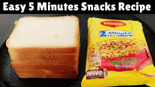 5 Minutes Evening Snacks Recipe | Crispy \& Tasty Bread Snacks | Maggi Puff Recipe | Maggi Recipe