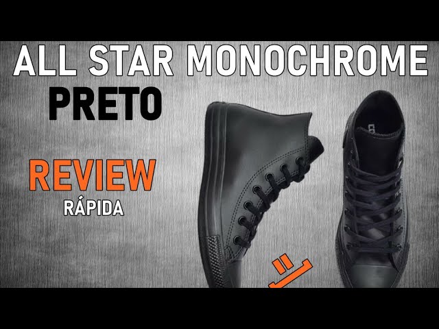 Tênis Converse Chuck Taylor All Star Monochrome Leather Hi Preto