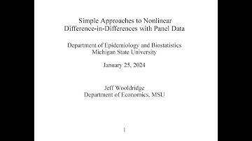 Seminar SERIES -  Jeffrey Wooldridge, PhD