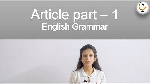 Article part - 1 II The - Article II English Grammar II Pigso learning