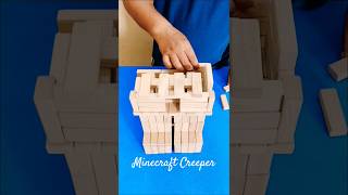 Jenga Minecraft Creeper Build Gone Wrong?! 😬 #shorts #jenga #minecraftcreeper