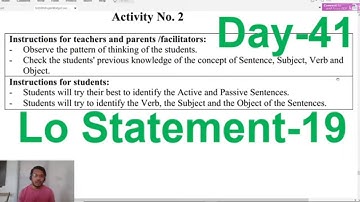 Bridge Course 10th English Day-41 LO Statement-19 Activity-2