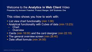Expert Session for Analytics in the SAP Business One Web Client