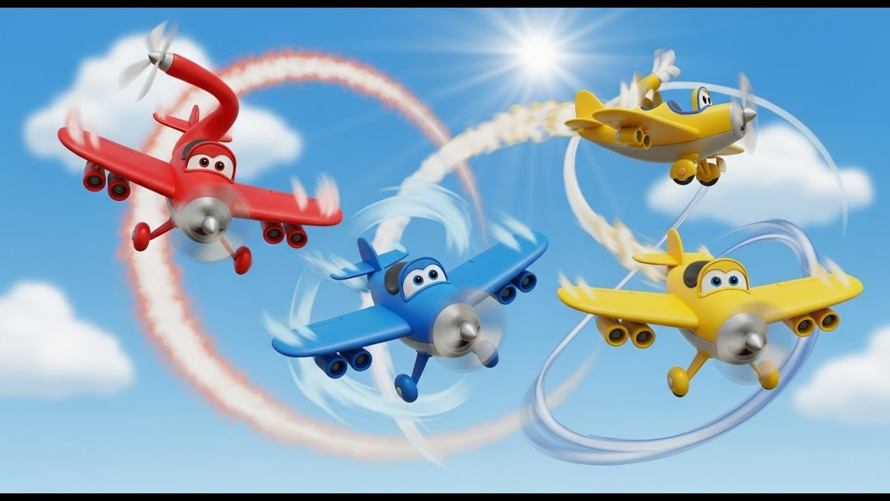 Три маленьких игрушечных самолётика летают, летают, летают ✈️ | Детские песенки и стишки для малышей