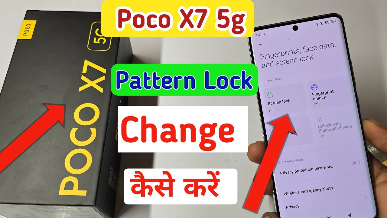 How to change pattern lock in Poco x7 5g | Screen lock | Poco x7 me ...