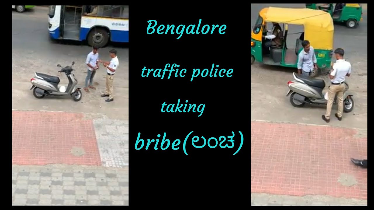 bangalore traffic police taking bribe from two Wheeler driver - YouTube