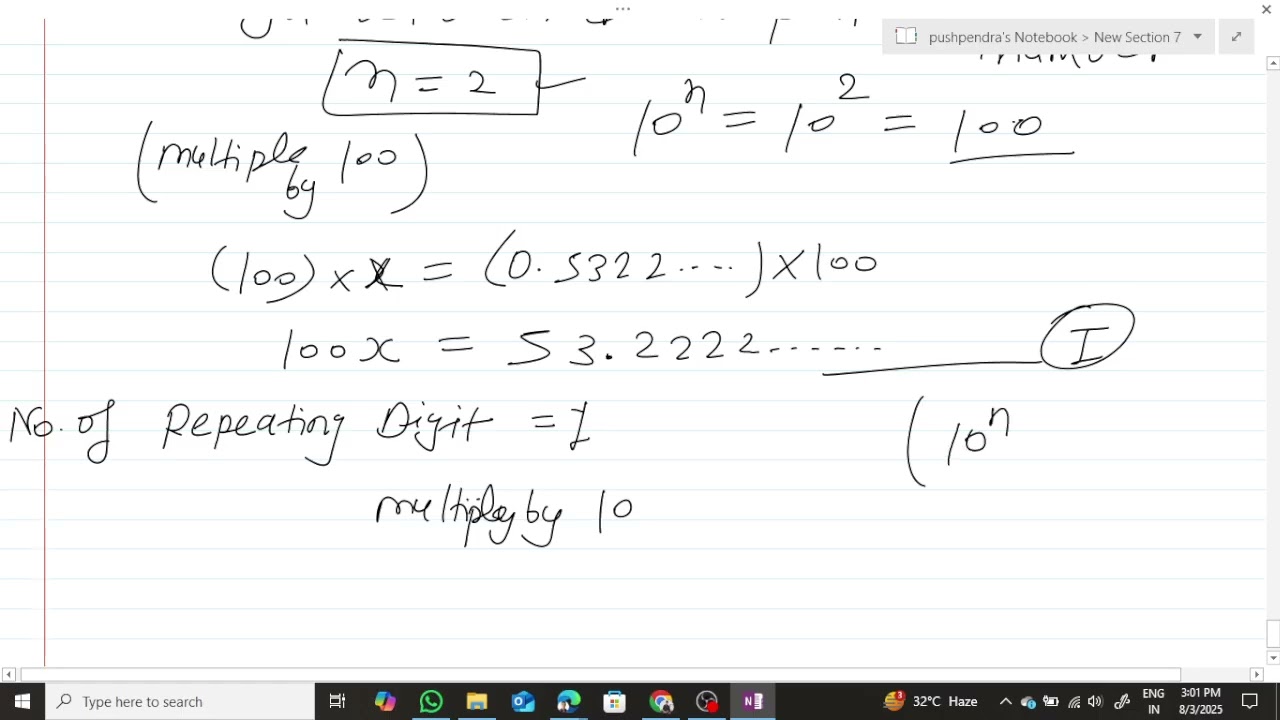 Convert of a rational no. decimal form to fractional form ! Irrational number