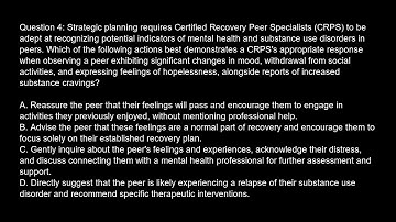 Certified Recovery Peer Specialist  CRPS  Free Practice Test And Answers Updated