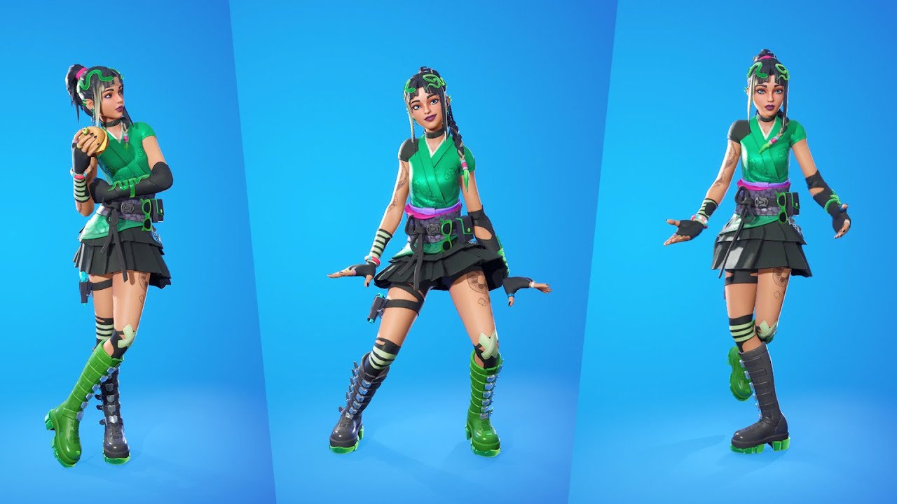 Ani Konda Skin Showcase with Emotes and Dances Fortnite Battle Royale