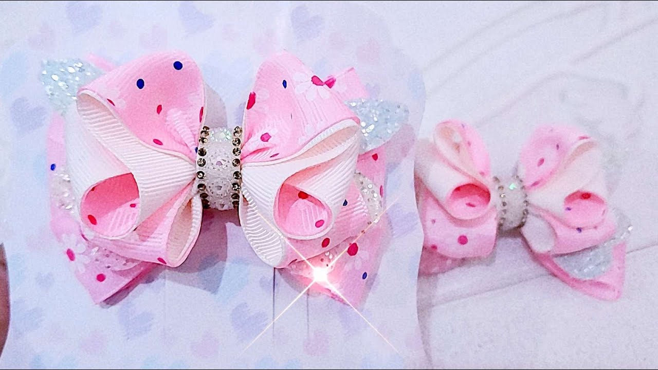 lazitos en pares con listón de 2.5 para niñas de 1 a 3 anitos