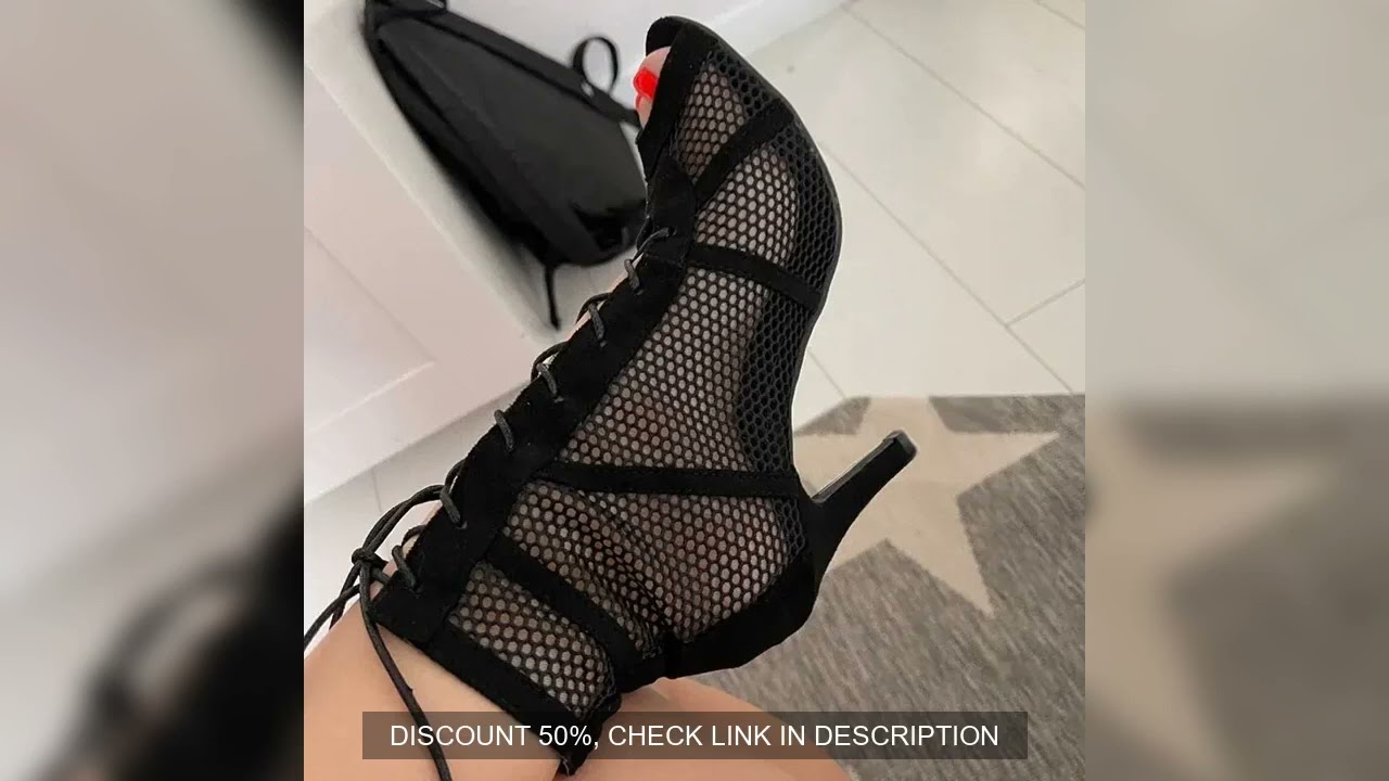 Black Sexy Lace Up Cross-tied Women Shoes Comfort High Quality Thin Heels Open Toe Dancing Sandals A
