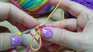 Left handed SUPER SECURE Front side loop stitch crochet