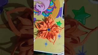flower from glitter sheet idea 🌸 #howtomakeglitterflower#diy #art#Blouse and ribbon art