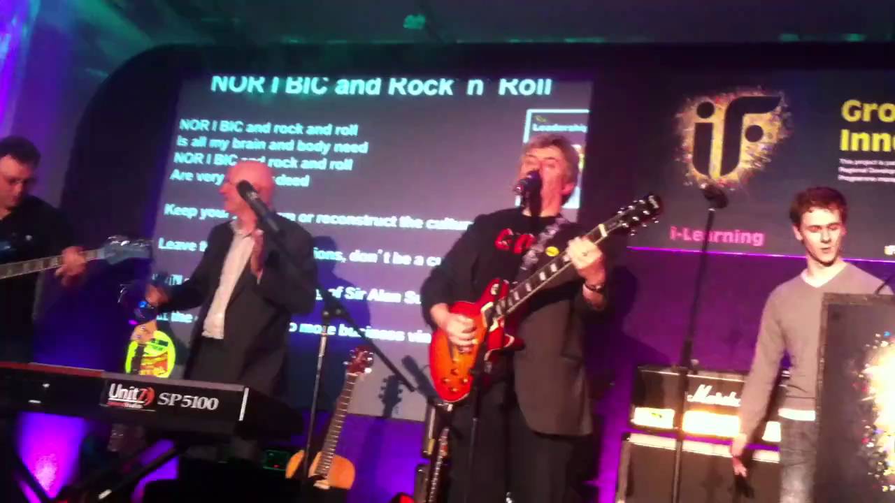 Peter Cook sings at the NORIBIC iFactory event at The Playhouse in Derry