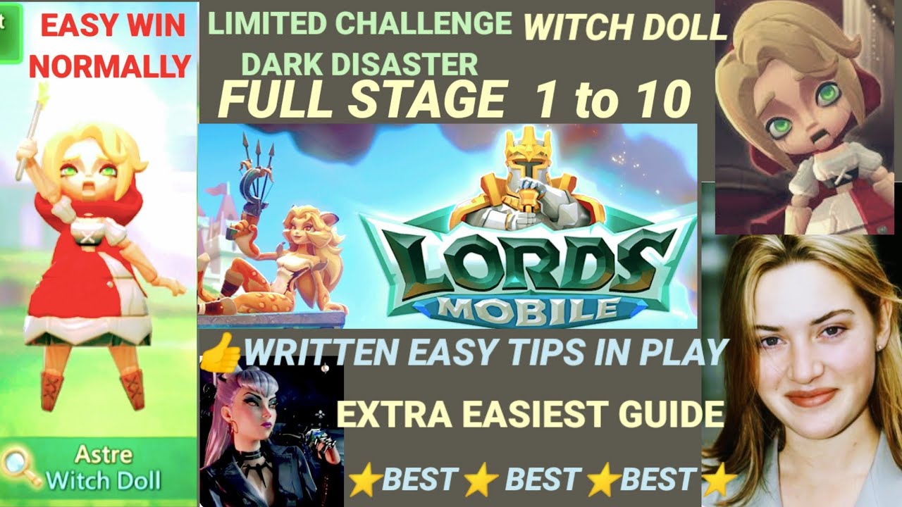 Limited challenge Dark Disaster FULL STAGE| 1 to 10| Witch Doll |Lords Mobile| Astre