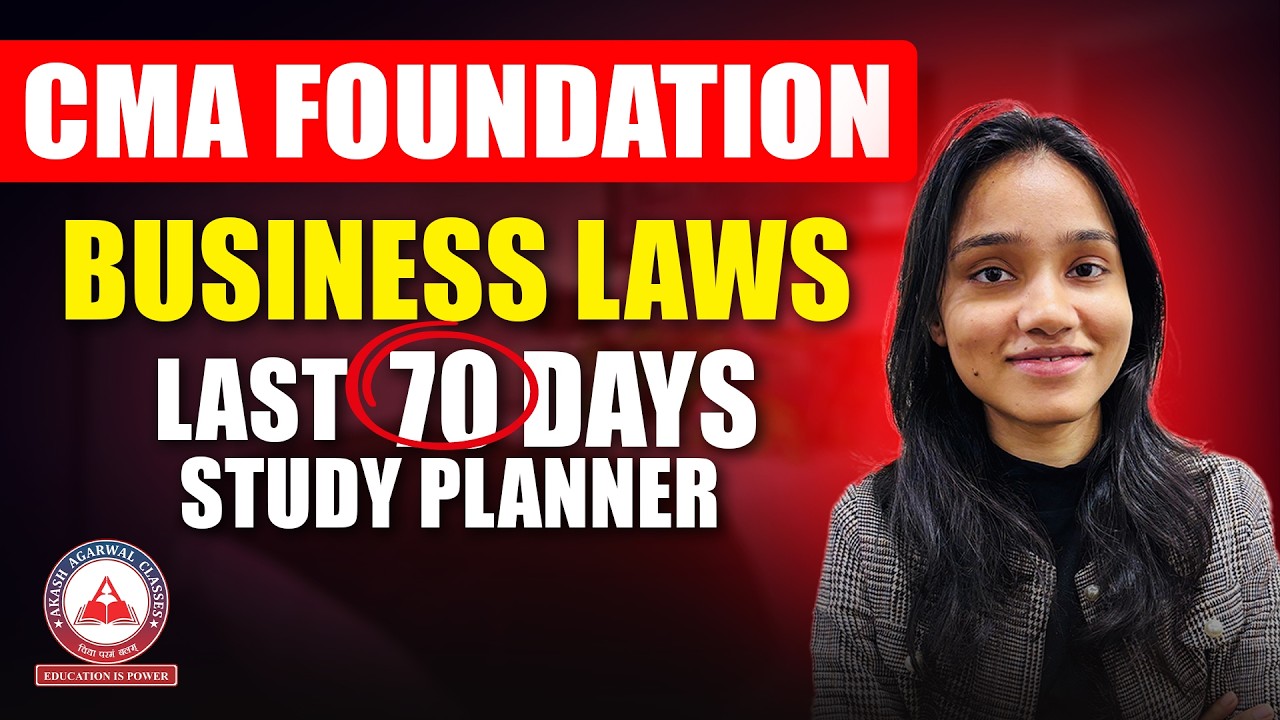 How To Study CMA Foundation Law In Last 70 Days ? June 2026 Exams - YouTube