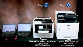 Epson WorkForce Pro WF-C5790 FPOT vs. Xerox 6515 (8-page Doc) Epson WorkForce Pro WF-C5790 FPOT vs. Xerox 6515 (8-page Doc)