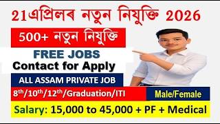 All Assam Private Job Vacancy | Private Job Assam 2026 | Assam Job News Today 2026 | Assam Job Today