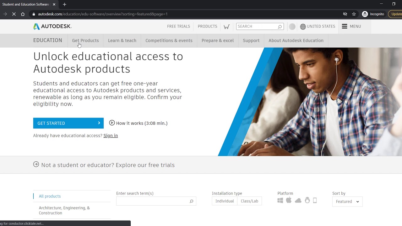 Autocad student registration