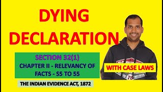 Dying Declaration | Section 32(1) | Law of Evidence | Indian Evidence Act,  1872