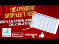 Independent samples t test explanation and calculation