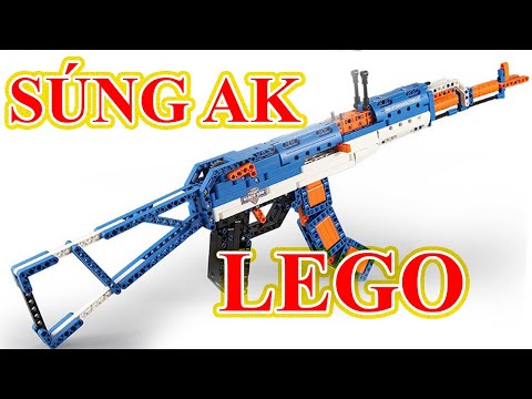 Lego full auto AK-47 (súng Lego AK 47), Súng đồ chơi, Hoạt hình lego (Bé Nguyên TV)