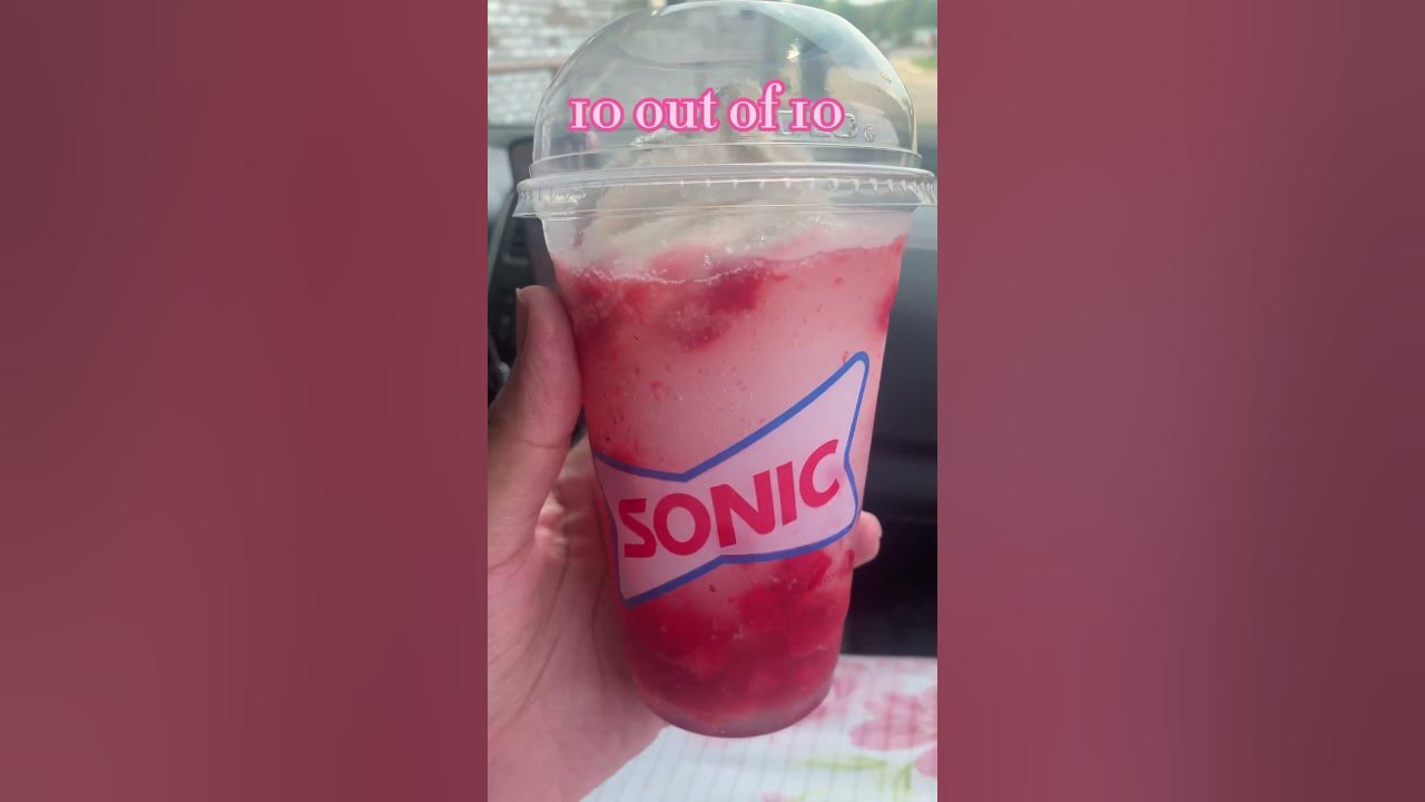 Trying The New Strawberry Shortcake Snowball Slush Float at sonic 