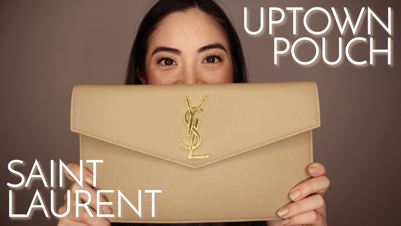 YSL UPTOWN POUCH REVIEW: what fits inside + different ways to wear with a  chain!