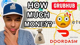 BIG MONEY DAY Grubhub vs Doordash | How Much Money? | Tesla Driver