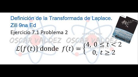 Ejercicios 7.1 Problema 2 Dennis G. ZILL ED 9na Ed. Transformada de Laplace