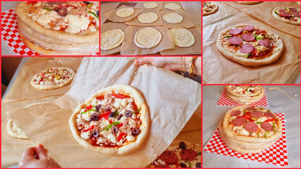 قواعد بيتزا نص سوا الواحدة بتتباع ب١٠٠ جنية عملت ٨ من كيلو دقيق ‼️للمصيف وضيوف الغفلة وعشا نص الليل