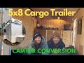5x8 Cargo Trailer to Camper Conversion *TIMELAPSE Start to Finish*