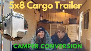 5x8 Cargo Trailer to Camper Conversion *TIMELAPSE Start to Finish*